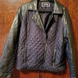 Womens Apt. 9 Black Leather/quilted polyester Jack